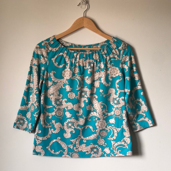 Talbots pleated scoop-neck 3/4 sleeve top - MP - Picture 14 of 14